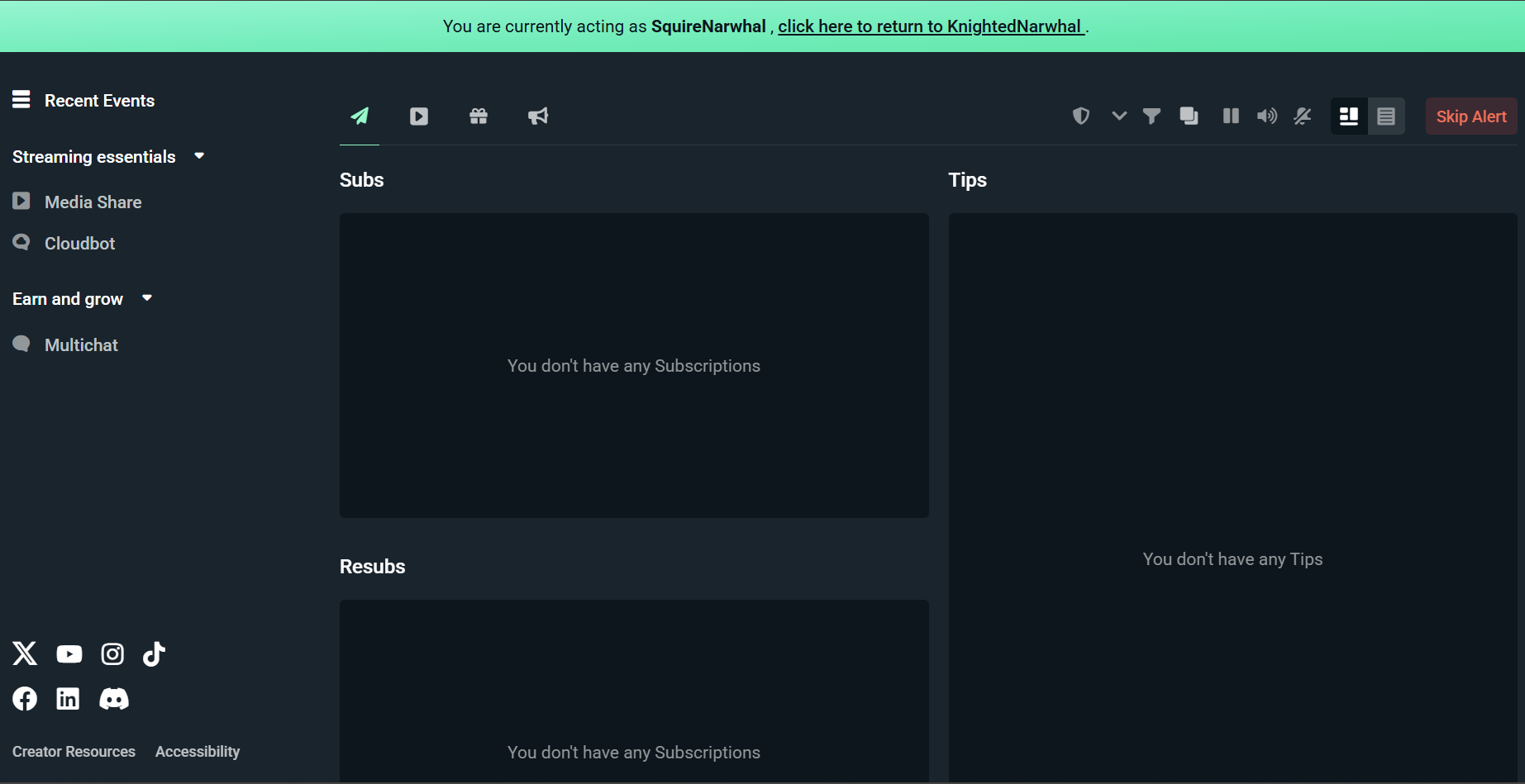 streamlabs dashboard shared access invitations access